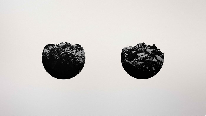Abstract mountain peaks in circles