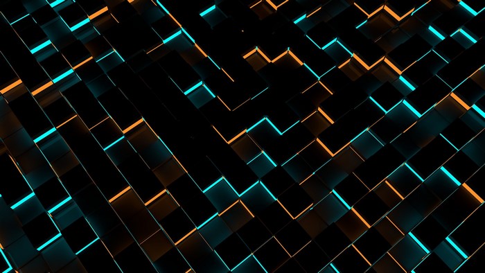 Glowing 3D Cubes Abstract Pattern