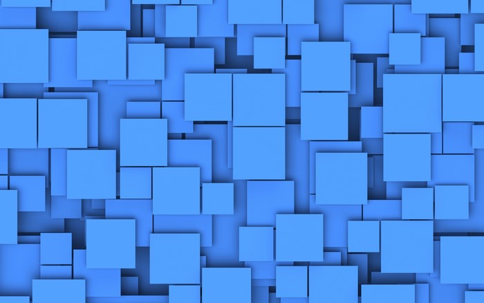 Abstract blue squares with shadows