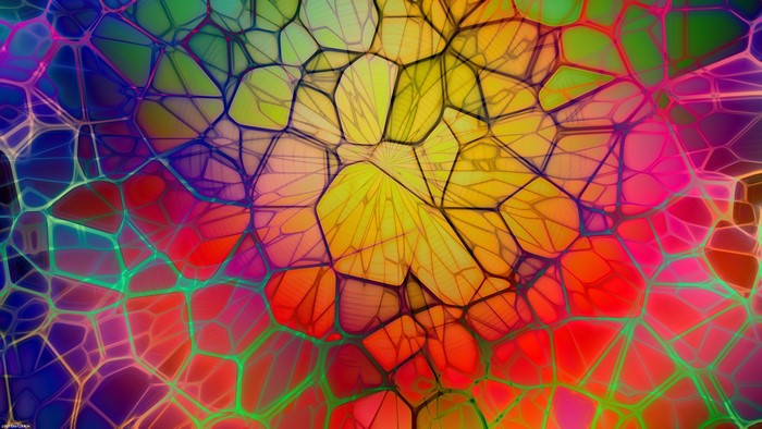Vibrant Abstract Geometric Digital Art