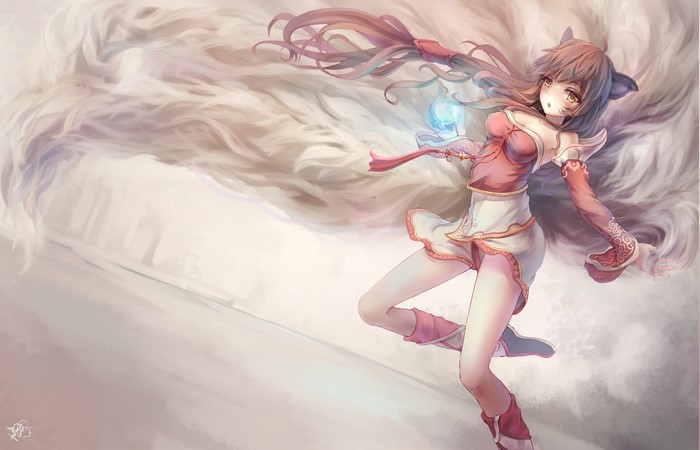 Ahri from League of Legends with fox ears