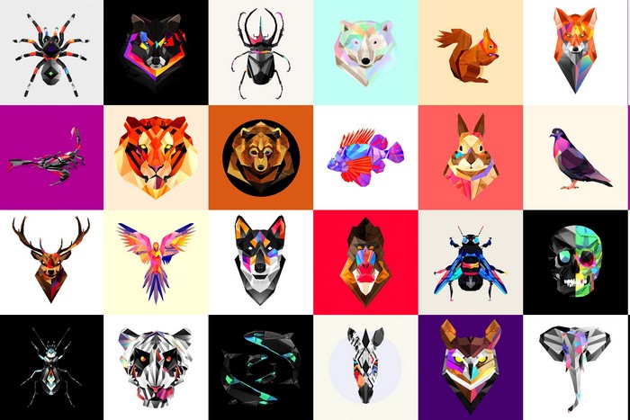Low poly animal illustrations by Justin Maller