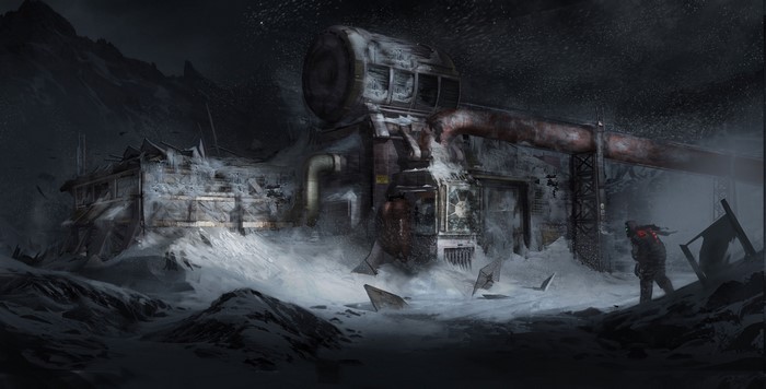 Isaac Clarke in a snowy, desolate environment from Dead Space 3