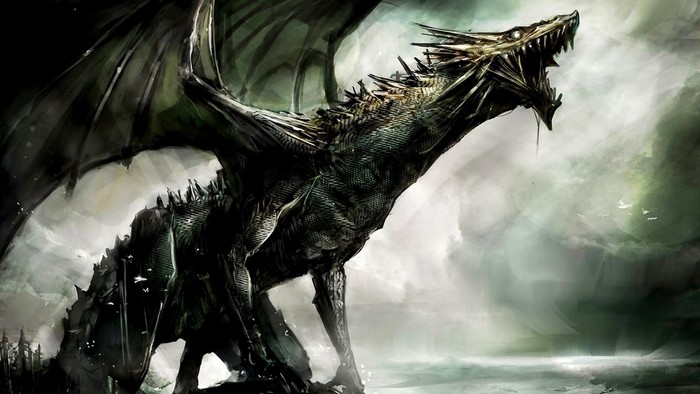 Dark fantasy dragon artwork