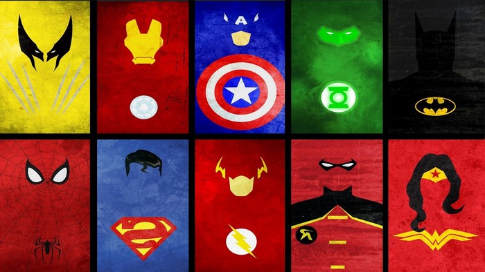 Collage of Superhero Minimalist Art