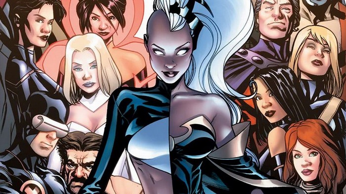 X-Men characters including Storm, Cyclops, Psylocke, and Emma Frost