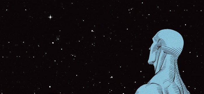 Dr. Manhattan from Watchmen in space