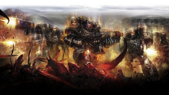 Warhammer 40,000 Space Marines battle demons