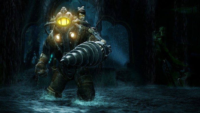 Big Daddy and Little Sister from BioShock 2 in Rapture