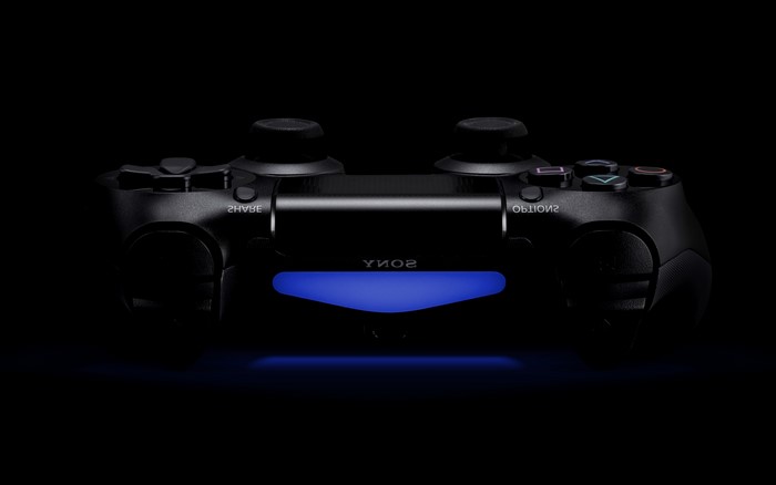 Sony DualShock 4 controller with blue light