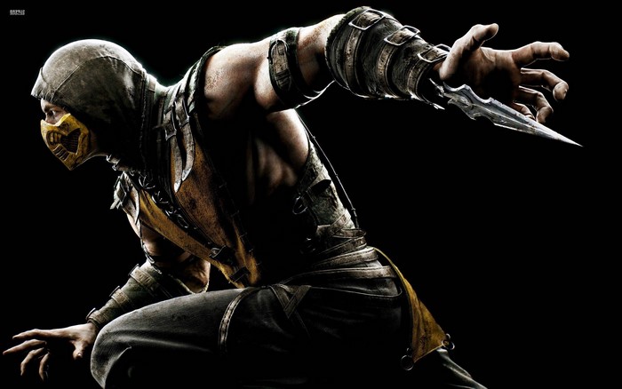 Scorpion from Mortal Kombat in Battle Stance