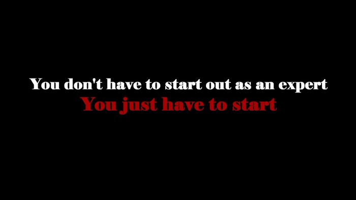 Motivational quote on black background