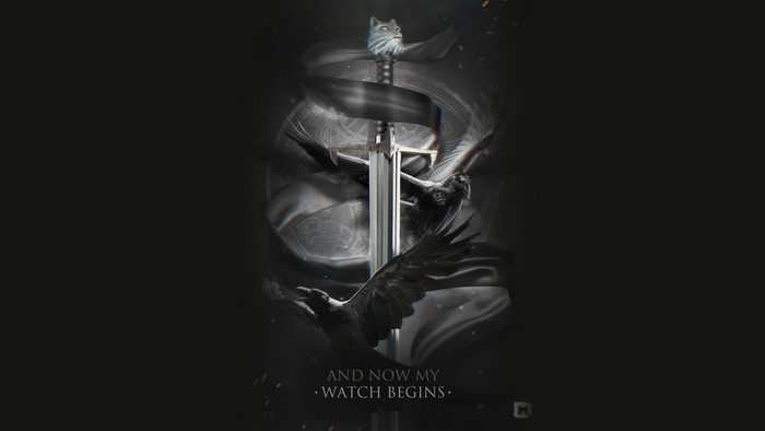 Game of Thrones Sword with Crows and Quote
