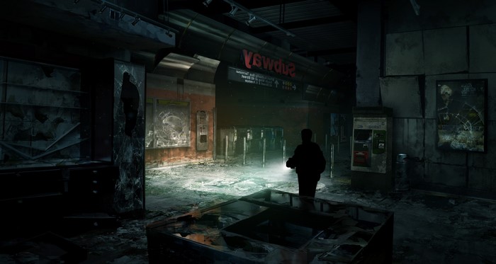 The Last of Us concept art of a subway station
