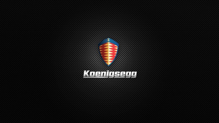Koenigsegg logo on carbon fiber background
