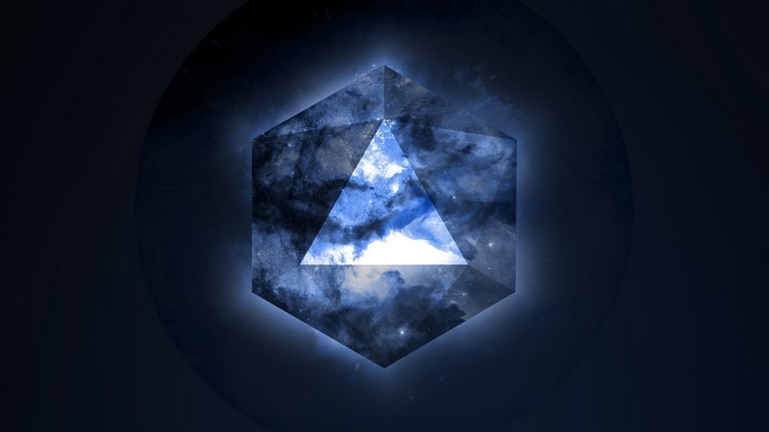 Geometric shape with space nebula inside