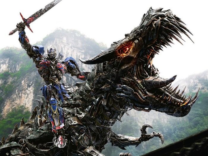 Optimus Prime riding Grimlock from Transformers