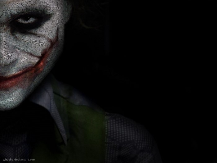 Joker from The Dark Knight typographic portrait