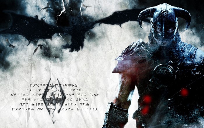 Dragonborn from The Elder Scrolls V Skyrim with Dragon