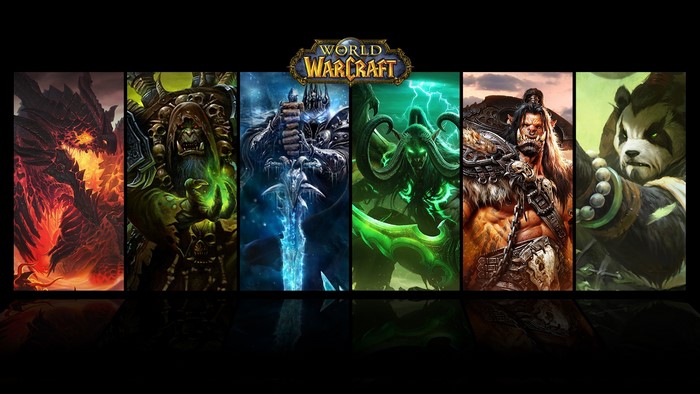 World of Warcraft characters: Deathwing, Gul'dan, Arthas, Illidan, Grommash, Pandaren