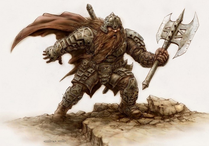 Dwarf warrior with axe from The Lord of the Rings