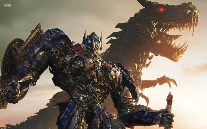 Optimus Prime and Grimlock from Transformers: Age of Extinction
