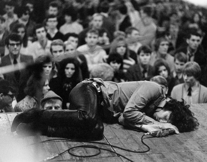 Jim Morrison of The Doors on stage