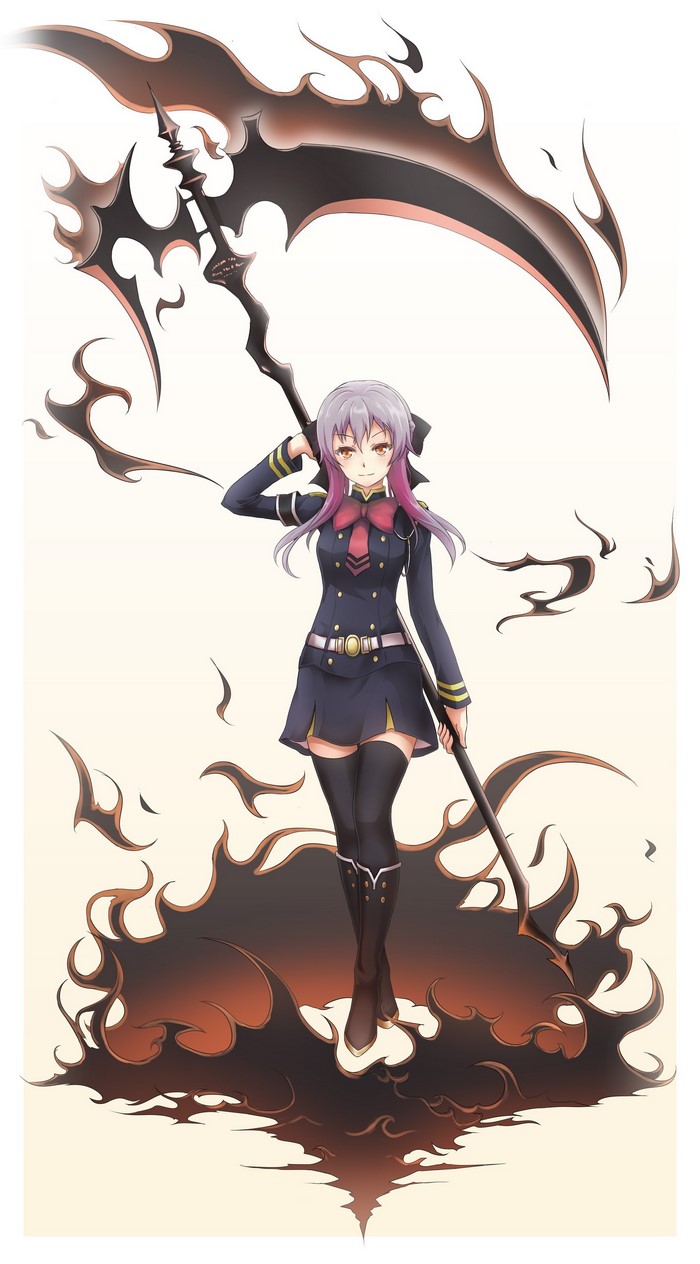 Hiiragi Shinoa from Owari no Seraph with scythe