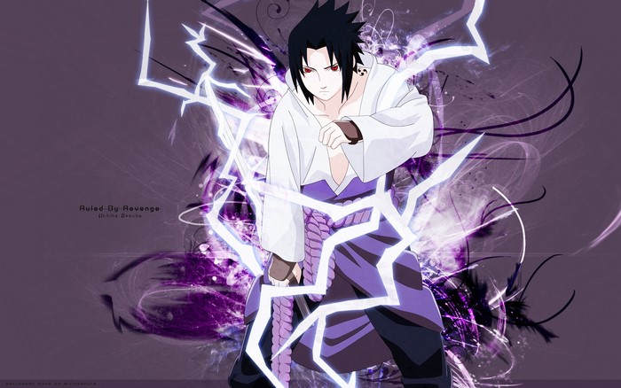 Uchiha Sasuke with Lightning in Naruto Shippuden
