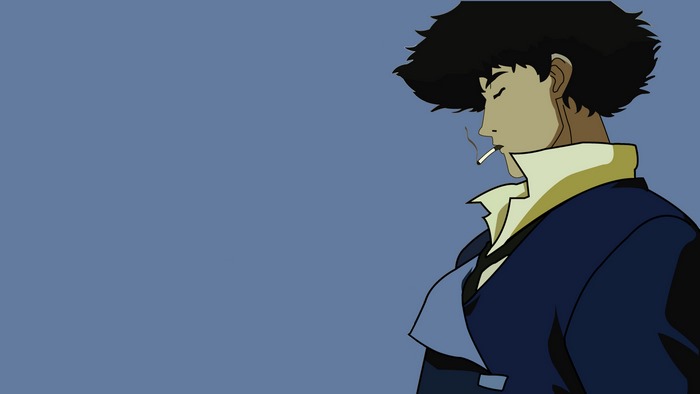 Spike Spiegel from Cowboy Bebop smoking