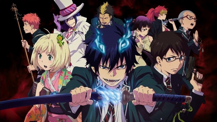 Blue Exorcist characters Okumura Rin and friends