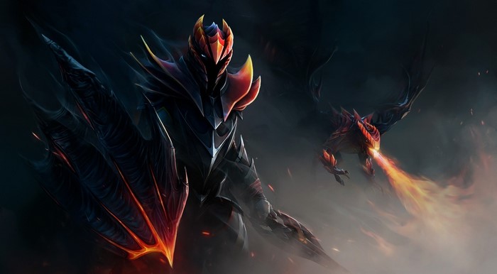 Dragon Knight from Dota 2 with a dragon