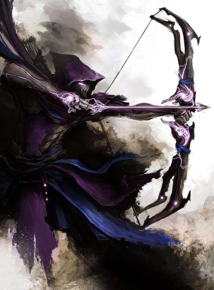 Fantasy archer with glowing bow