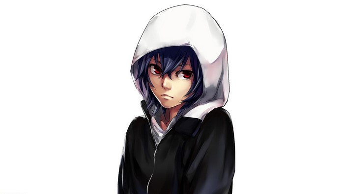 Touka Kirishima from Tokyo Ghoul wearing a hoodie