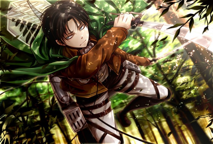 Levi Ackerman from Shingeki no Kyojin in a forest