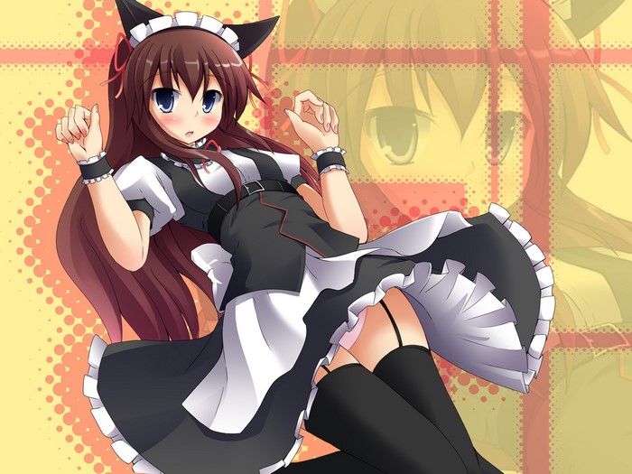 Makise Kurisu from Steins;Gate in a maid outfit