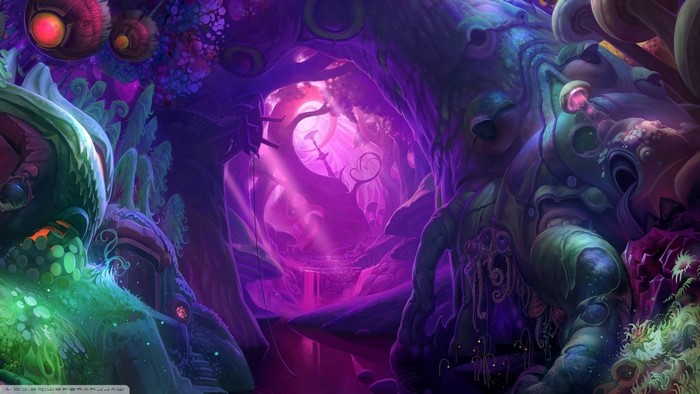 Psychedelic fantasy art landscape