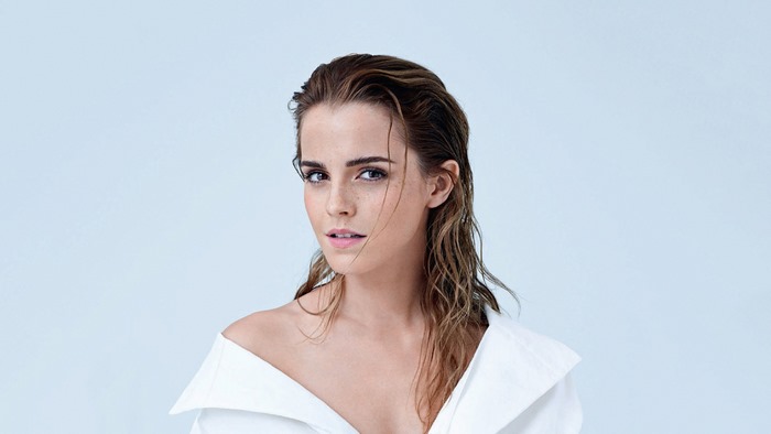 Emma Watson with wet hair