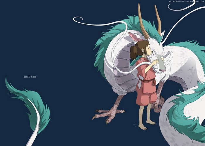 Sen and Haku from Spirited Away