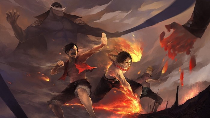 Monkey D. Luffy and Portgas D. Ace from One Piece