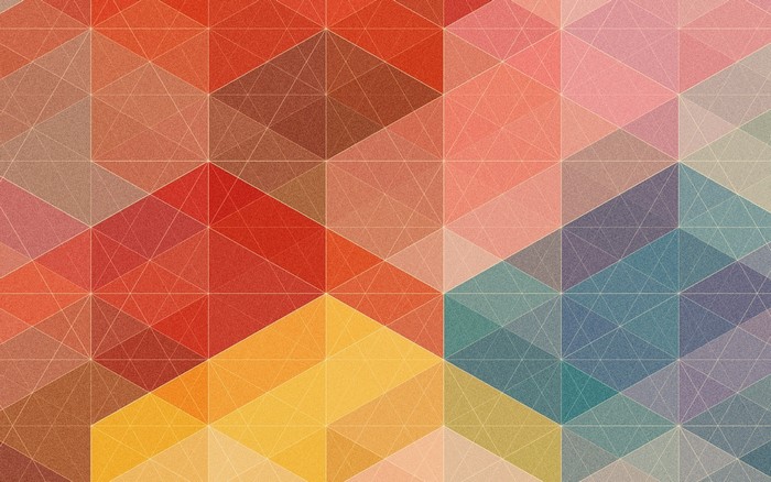 Geometric pattern with colorful triangles and lines