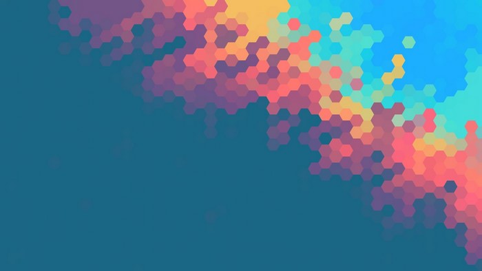 Colorful Hexagon Geometry Digital Art