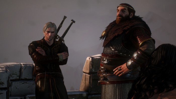 Geralt of Rivia and a warrior from The Witcher 3: Wild Hunt