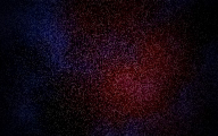 Red and blue pixel art mosaic