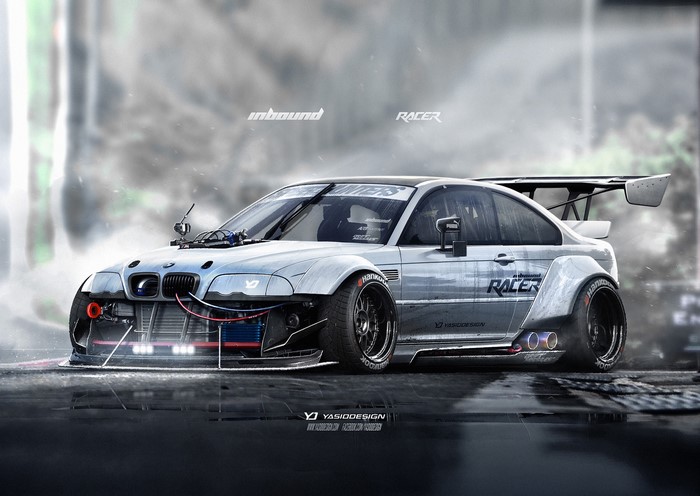 BMW M3 E46 Race Car with Aerodynamic Design