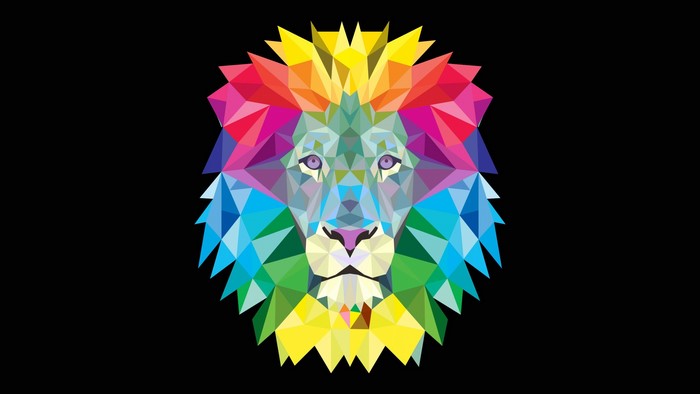 Geometric Lion Head Artwork