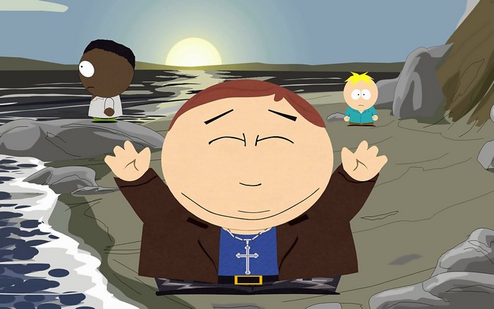 South Park: Eric Cartman, Butters, and Token on a Beach