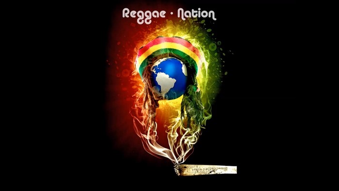 Reggae Nation Earth with Rasta Hat and Joint