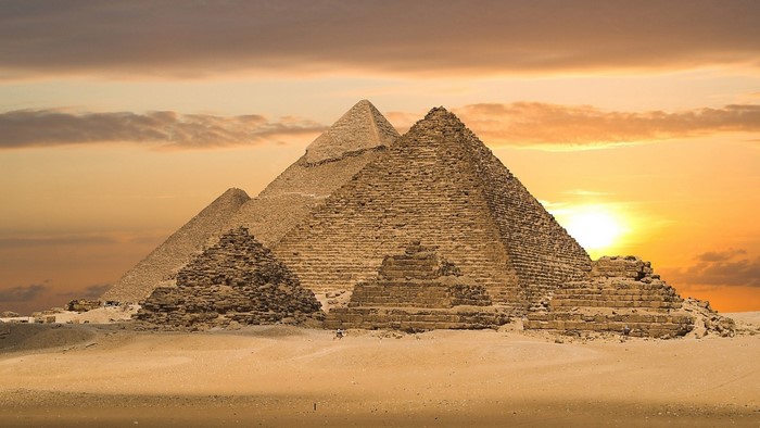Sunset Over the Great Pyramids of Egypt
