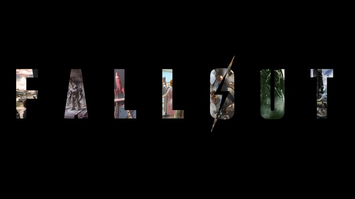 Fallout video game logo with in-game imagery